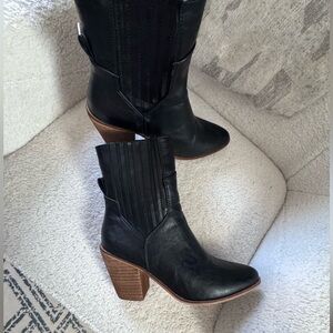 Vintage Havana Black Heeled Boots